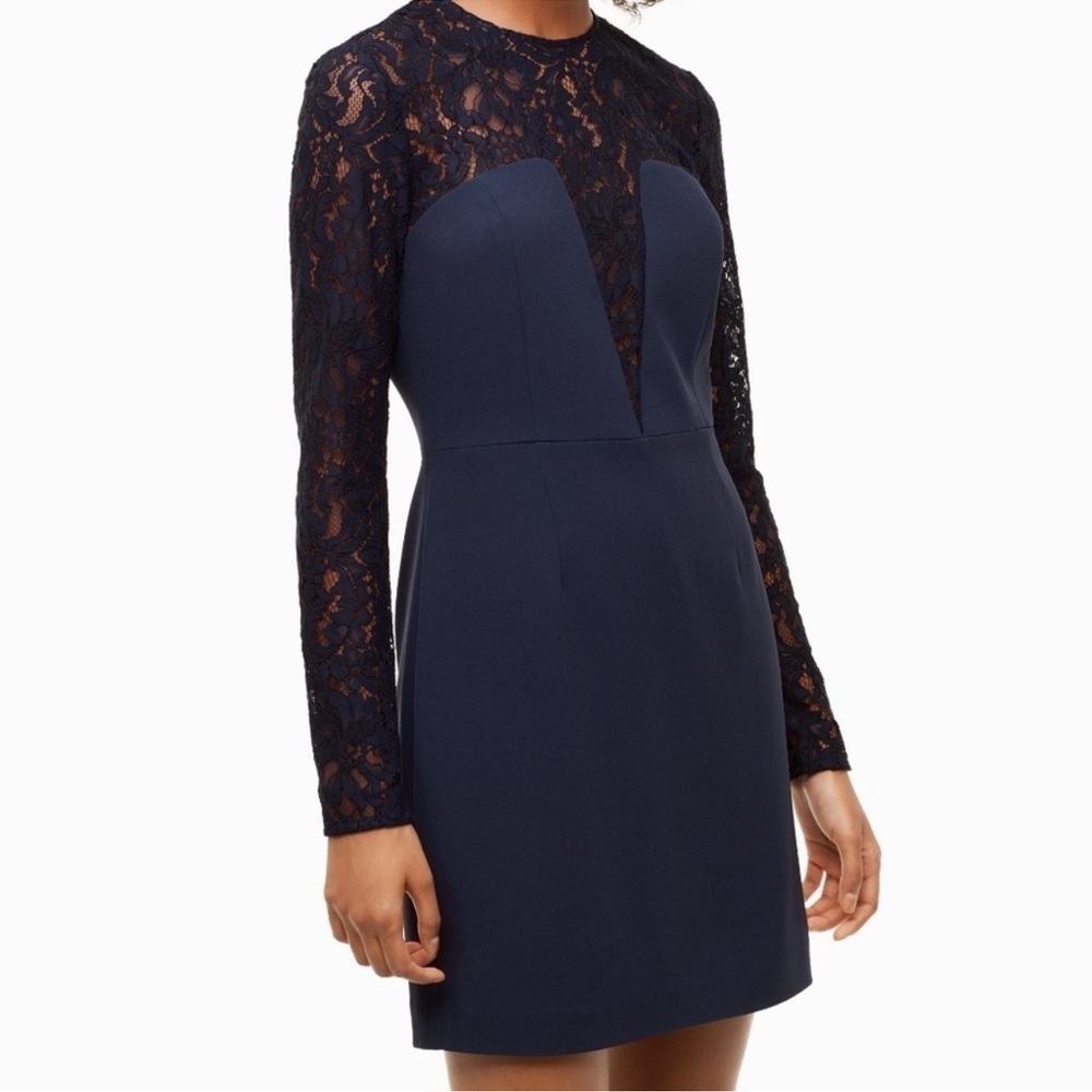 Aritzia Babaton | Masaki Classic Navy Blue Bustier & Lace Mini
Dress | 4